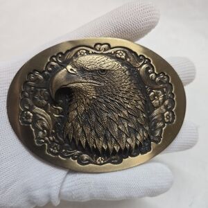 Vintage High Mesa Albuquerque NM Solid Bronze  Eagle Head  3"X4" Buckle